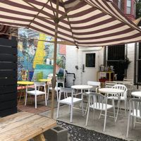 Behind the restaurant there’s a cute patio for customers. They will bring your food right out to you.   at LB Kitchen in Portland