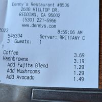  at Denny's in Redding
