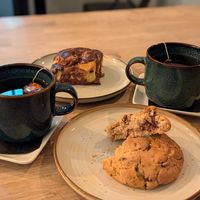 Roulé au chocolat and cookie pecan 🌱 super nice at Zoï Kitchen - La Boutique in Lyon