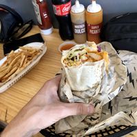 The vegan durum with falafel at German Street Food in Medellin