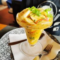 Banana ceviche as a starter at Safari in Portimao