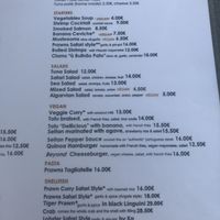 Menu   at Safari in Portimao