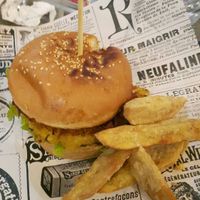 Vegan burger with sweet potato wedges at Burger Me at Wilsons in Phuket