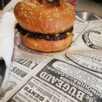 Magic mushroom burger (vegetarian) at Burger Me at Wilsons in Phuket