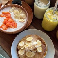 Porrdige and Pancakes  at Hangten Rooftop Restaurant in Weligama