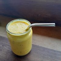 Mango, coconut and passion fruit, delicious at Hangten Rooftop Restaurant in Weligama