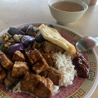 Only $3.50, with free bowl of soup   at Pandan Loop Industrial Estate Canteen - Vegetarian Stall in West Singapore