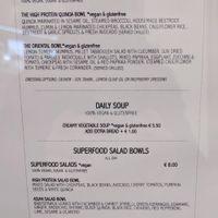 Menu March 2019 at Superfood & Organic Liquids in Berlin