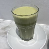 Macha latte at Superfood & Organic Liquids in Berlin