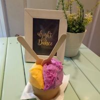 Three flavours, one cup. at Isle of Gelato in Galle