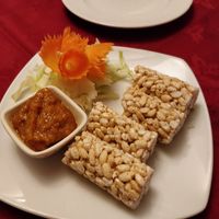 Fried rice with peanut sauce starter at Bann Thai Restaurant in Cromer