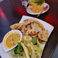 Pancakes with peanut sauce at Tiger Club in Berlin