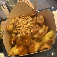 Kip Pinda (Vegan Chicken with Peanut Sauce)  at Pomms' in Gouda