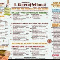 English summer season menu at 1 Osnabrücker Kartoffelhaus in Osnabrueck