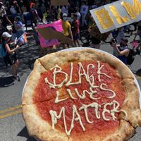 From the BLM + Pride March 2020🙌  at Pura Vita in West Hollywood