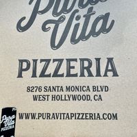 Pizza box   at Pura Vita in West Hollywood