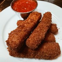Vegan cashew mozzarella sticks #Veganuary at Pura Vita in West Hollywood