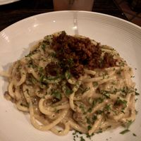 Carbonara pasta - soooo tasty!  at Pura Vita in West Hollywood