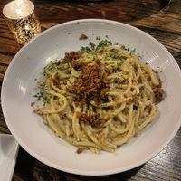 Vegan carbonara   at Pura Vita in West Hollywood