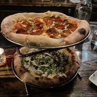 American and magic truffle pizza   at Pura Vita in West Hollywood