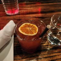 Some delicious pomegranate drink. at Pura Vita in West Hollywood