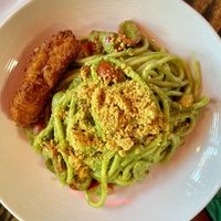 Pesto pasta  at Pura Vita in West Hollywood