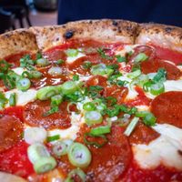 Americana pizza   at Pura Vita in West Hollywood