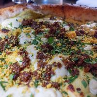 Carbonara pizza   at Pura Vita in West Hollywood