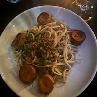 Linguine. Lots of garlic, but I found that perfect.  at Pura Vita in West Hollywood