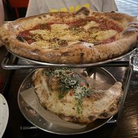 Margherita w Pepperoni and Animal Lovers Calzone  at Pura Vita in West Hollywood