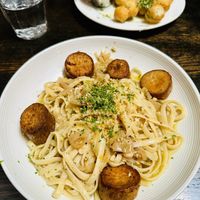 Linguini de Mare (lots of garlic )  at Pura Vita in West Hollywood