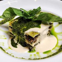 Black magic lasagna  at Pura Vita in West Hollywood