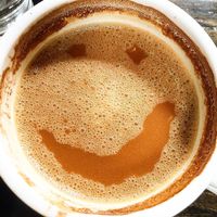 My latte smiled at me :) at Pura Vita in West Hollywood