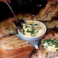 Baked ricotta with gluten free warm bread. 😋 at Pura Vita in West Hollywood