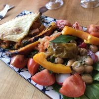 And an enchilada pie with another really good salad. Delicious! at Mooplehog in Okehampton