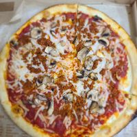 Vegan chorizo & mushrooms at Blaze Pizza in Marina