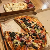 Vegan pizza and cheesy bread at Blaze Downtown Riverside!!  #Veganuary at Blaze Pizza in Riverside