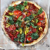 custom vegan pizza   at Blaze Pizza in San Diego