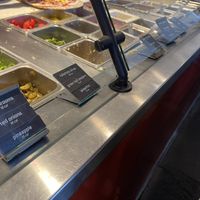 topping bar   at Blaze Pizza in San Diego