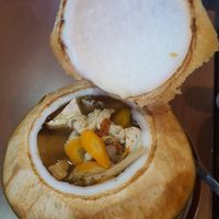 Chicken herbal soup (vegan chicken) at Go Go Vege in Bogor