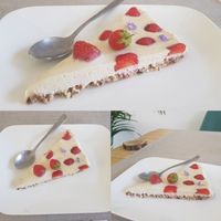 Delicious, raw, vegan Cheesecake. at Happy Green Food in Saint-raphael