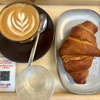 Oat Flat White + vegan croissant   at Castorino Amore Espresso in Salerno