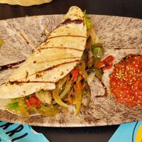 Fajita con seitán casero BUENÍSIMO at Geltoki in Zarautz