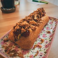 Great vegan Hot Dog  at Café Loyal in Siegburg