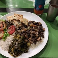 Feijoada, pastel de brócolis, couve e salada at Madruguinha in Sao Caetano Do Sul