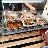 Almost at the end of the day - self served dishes  at Slovegija in Maribor