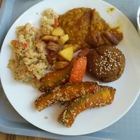 Buckwheat patty, roasted pumpkin, cous cous... at Slovegija in Maribor