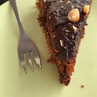 Chocolate cake - going back for my 2nd slice at Semente Centro Macrobiótico de Braga in Braga