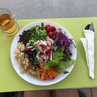 Buffet options and tea at Semente Centro Macrobiótico de Braga in Braga