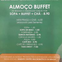 Menu - 2019 at Semente Centro Macrobiótico de Braga in Braga